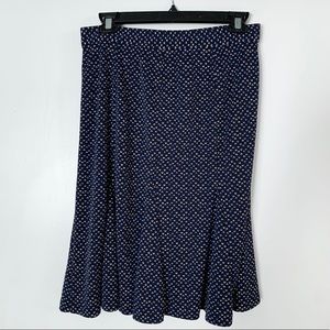 Talbots Black & Blue Circle A-line Skirt
